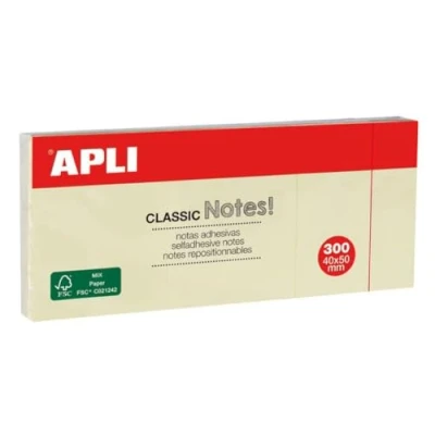 Image de Notes adhésives 40 x 50 mm 3 blocs de 100 feuilles couleur jaune