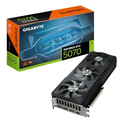 Image de GIGABYTE GeForce RTX 5070 EAGLE OC SFF 12G Carte Graphique 12 Go GDDR7, 192 bits, PCI E 5.0, 2587 MHz Core Clock, 3 x DP 2.1a, 1 HDMI 2.1b, NVIDIA DLSS 4, GV N5070GAMING 12GD Neuf