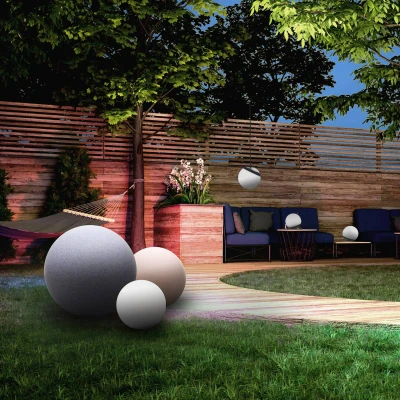 Image de Tint Boule lumineuse LED Connectée Calluna Solar RGBW 35cm LEDdirect.fr