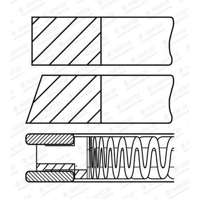 Image de GOETZE ENGINE 08 426100 00 Jeu De Segments Pistons 76 FORD: FIESTA 5, 6, Focus 2