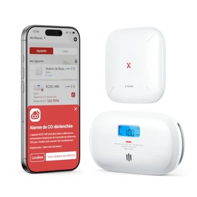 Image de X Sense Détecteur de Monoxyde Carbone Connecté, CO avec SBS50 Station Base, Compatible l&#039;Appli Home Security, XC0C MR11