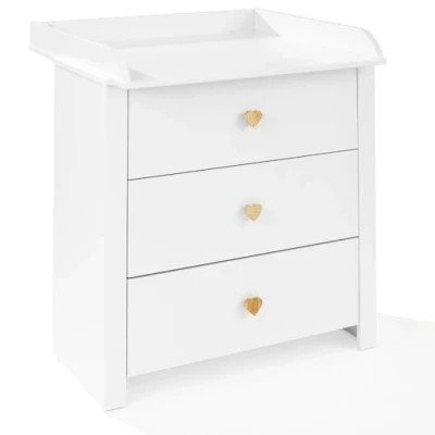 Image de Table a Langer Bebe LITTLE HEART Commode Chambre Enfant Compacte Meuble de Rangement Réalise Complete avec Un Lit Tables à Plan