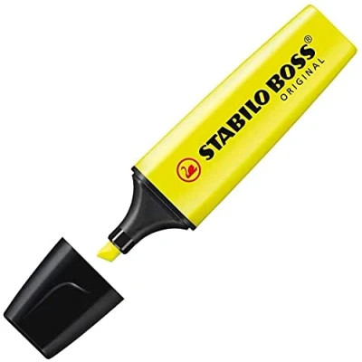 Image de Stabilo Lot de 3 surligneurs fluorescents Boss avec encre à l&#039;eau Jaune