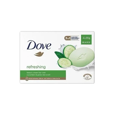 Image de Dove Lot de 4 barres savon rafraîchissant 90 g