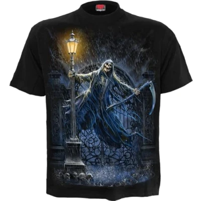 Image de Spiral Reaping in The Rain Homme T Shirt Manches Courtes Noir XXL 100% Coton Regular/Coupe Standard