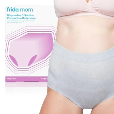 Image de FridaBaby Sous vêtements post partum jetables taille haute à section en C Super doux, extensible, respirant, évacuant l&#039;humidité, sans latex, régulier (8 unités)