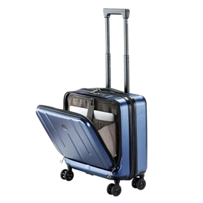 Image de TydeCkare Mallette Bagage à Main de 16&quot; avec 2 Compartiments pour Ordinateur Portable, Bleu foncé, 16 inch, Valise