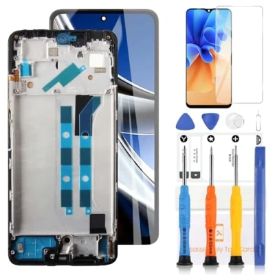 Image de LADYSON Écran LCD pour Xiaomi Poco X4 PRO 5G 2201116PG Remplacement Tactile Digitizer Assemblée Kit de Réparation avec Outil(6.67&quot;,Noir Cadre)