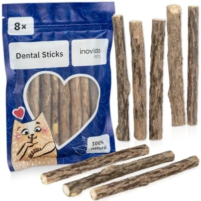 Image de Bâtonnets de Matatabi pour Chat : 8 Sticks Naturels Soin Dentaire Jouet à Mâcher Anti Mauvaise Haleine Accessoire Naturel Cat Inovida