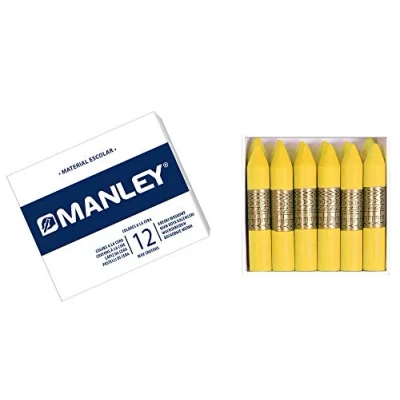 Image de Manley 422145 Pack de 12 crayons cire Nº4, jaune