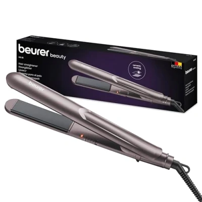 Image de Beurer HS 15 Lisseur, fer à lisser avec revêtement céramique pour des cheveux souples, chauffage rapide &amp; arrêt automatique de sécurité après 30 minutes