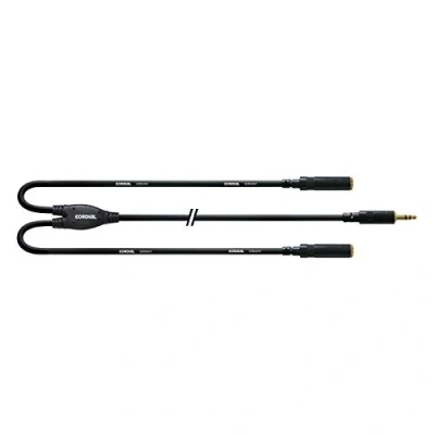 Image de Câble audio Cordial CFY 0,3 WYY 3,5 mm stéréo 2x 6,3 Plaqué or