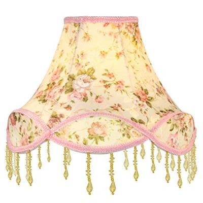Image de Eastlion 11.8&quot; E27/E14 Abat jour Lampe de Table Fait Main en Tissu,12x30x23cm Rose