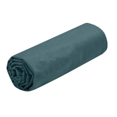Image de STOF Drap Housse Taille 90x190 cm Grand Bonnet 30 100% Coton certifié Oeko Tex Couleur Eucalyptus Modèle Eden Linge de Lit pour Maison Doux et Confortable Nid Douillet
