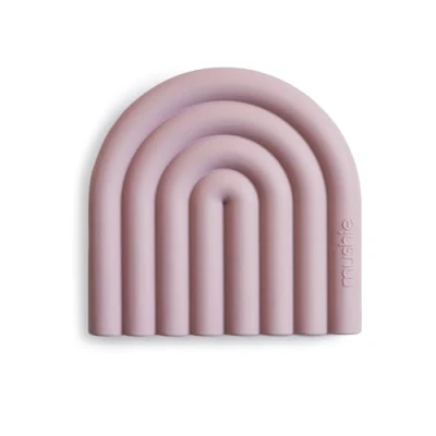 Image de Mushie Jouet de Dentition en Silicone Arc Ciel Sans BPA Accessoires pour Bébé Matériel Durable &amp; Haute Qualité Mauve