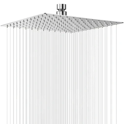 Image de OHOTECY Tete de Douche Inox Economie d&#039;Eau Pommeau Carré 30CM/12Pouce Pluie Universelle Filetage G1/2 Rotatif 360 Inclinable 30 Facile à Installer et Nettoyer