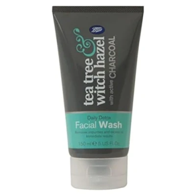 Image de Boots Lave visage à l&#039;huile d&#039;arbre thé et Charbon d&#039;hamamélis 150 ml Tea Tree and Witch Hazel