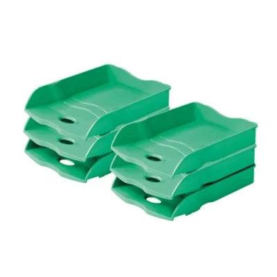 Image de HAN Bac à courrier Re LOOP 6 bacs, dites oui au 100% recyclé, moderne, design jeune, pour documents formats A4/C4, vert, 10298 905