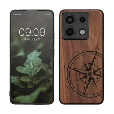 Image de kwmobile Housse Compatible avec Xiaomi Redmi Note 13 Pro 5G / Poco X6 Coque Étui de Protection Rigide Antichoc Cadre en TPU Brun foncé