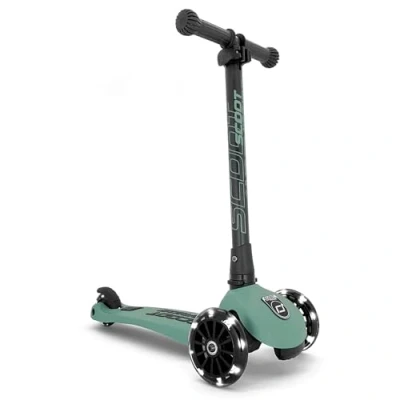 Image de Scoot&amp;Ride Highwaykick 96345 Trottinette à 3 LED en Plastique/métal Motif forêt 55 x 15 24 cm Vert