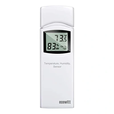 Image de ECOWITT Thermomètre et hygromètre multicanaux sans fil, jauge de température d&#039;humidité intérieure extérieure avec écran LCD, surveillance à distance par application WH31