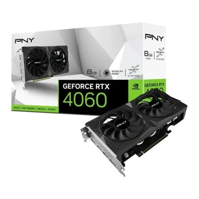 Image de PNY GeForce RTX 4060 8GB VERTO Dual Fan DLSS 3 NVIDIA 8 Go GDDR6 Neuf