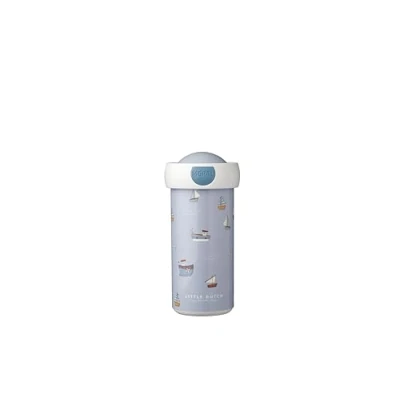 Image de Mepal Gourde Campus Gobelet pour Boire Little Dutch Étanche Enfants Tasse Réutilisable Sans BPA et Lavable au Lave Vaisselle 300 ml Sailors Bay