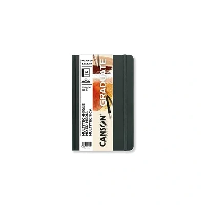 Image de CANSON Graduate Book Mixed Media Carnet cousu 64 pages Double Face : Texturée Et Lisse 14x21,6cm 220g/m² Naturel