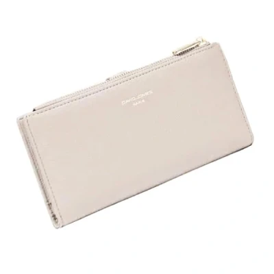 Image de David Jones Portefeuille Compagnon Femme Simili Cuir Porte Cartes Long Monnaie synthétique PU Poche à Billets et Pièces Beige