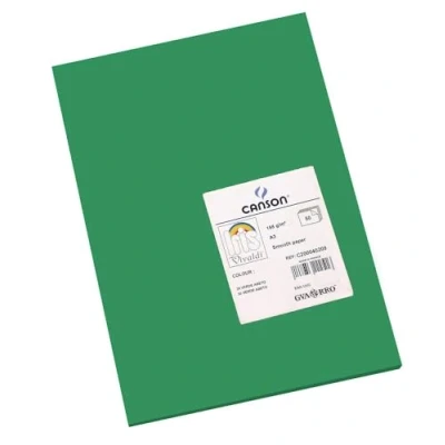 Image de CANSON Iris Vivaldi Paquet 50 feuilles de papier couleur A3 185g/m² Vert mousse