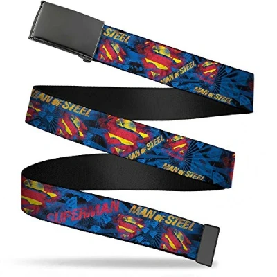 Image de Buckle Down Web Belt Superman 1.25&quot; Wide Fits Up to 42&quot; Pant Size Ceinture, Multicolore, Mixte