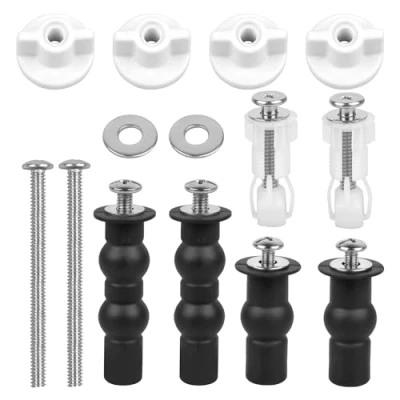 Image de Abattant WC Fixations Charnières, Vis d&#039;Expansion pour Lunette de Toilette, Universelles et Boulons Sièges Siège Toilette (Kit Fixation Toilettes 1)