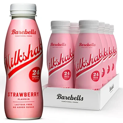 Image de Barebells Milkshake protéiné shake gout fraise, boisson protéinée 8x330ml (Strawberry)