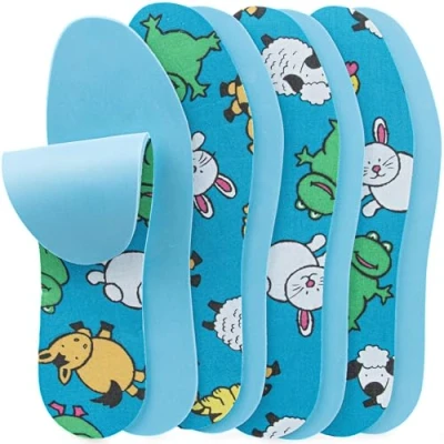 Image de SULPO 4 paires de semelles intérieures pour enfants avec latex dessous et coton souples chaussures d&#039;école, enfants, bottes différentes tailles à découper