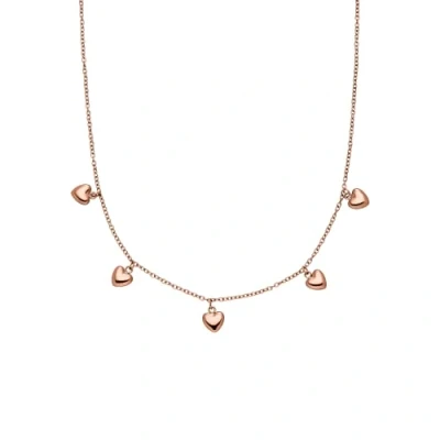 Image de Purelei® Collier Kalea Heart (Or, Argent, Or rose), Femme Fantaisie en Acier Inoxydable, Résistant à l’eau avec 5 Pendentifs forme de Coeur, Réglable 40 45 cm (Or rose)