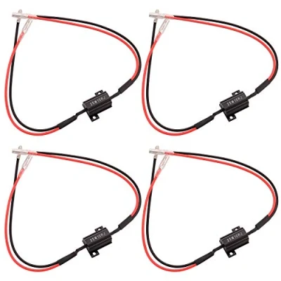 Image de Kinstecks ​​4PCS 25W 10Ohm LED Résistances de Charge Clignotants Résistance Flasher Adaptateur Flash Fix Erreur pour Lumières feux plaque d&#039;immatriculation DRL Rouge noir