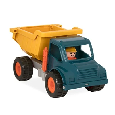 Image de Battat Camion Benne Jaune Camions Classiques pour Enfants Jouets de Construction Roues en Caoutchouc Souple 18 Mois Plus