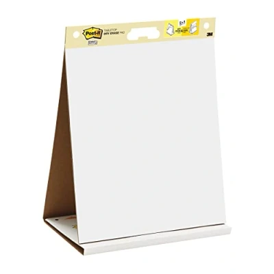 Image de Post it Super Sticky Meeting Charts, Pack de 1 Bloc avec 20 Feuilles, 584 mm x 508 mm, Couleur Blanche Paperboard Adhésif Repositionnable pour Réunions et Sessions Brainstorming