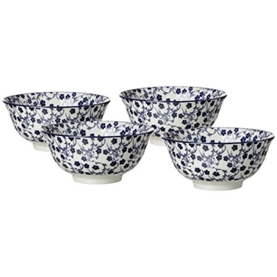 Image de Ritzenhoff &amp; Breker Ensemble De Bols pour Royal Sakura, 4 pièces, 15,5 cm Diamètre, 650 ML, Porcelaine, Bleu/Blanc