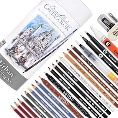 Image de CRETACOLOR Urban Sketching Set de Dessin, Blanc, 1 Unité (Lot 1)