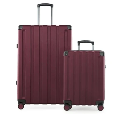 Image de Hauptstadtkoffer Q Damm Valise rigide à 4 roulettes TSA, bordeaux, Koffer Set (M+L), Ensemble de valises
