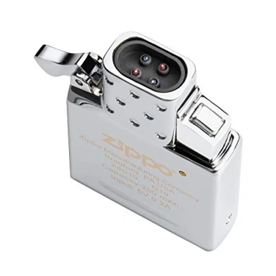 Image de Zippo Briquet à Arc Rechargeable, Insert sans Flamme pour cigares, Cigarettes, Bougies, étui Zippo, électrique Pipe Tabac et Flamme, argenté