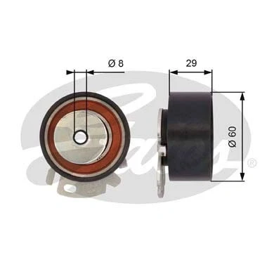 Image de GATES FleetRunner Micro V Stretch Fit T43068 Poulie tendeur, courroie crantée LANCIA: DELTA 2, Lybra Berline, FIAT: Doblo I Cargo, Break