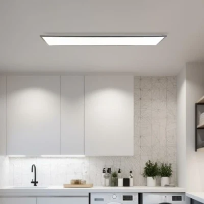 Image de Lightbox Basic LED panneau à monter 120 x 30 cm intemporel pour mur et plafond avec cadre noir &amp; couleur de lumière blanc neutre (4000 K) 4600 lm chaque pièce en