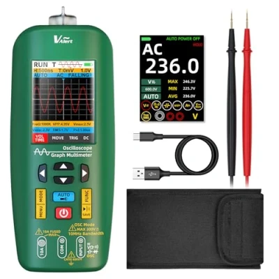Image de BSIDE O1 Multimètre Numérique TRMS avec Oscilloscope LCD Couleur 4 Résultats Testeur Portable 10Mhz Auto Calibrage Voltmètre Ampèremètre Rechargeable pour PC DIY Automobile Électronique