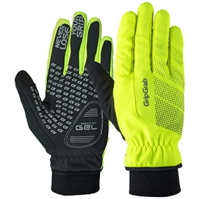 Image de GripGrab Ride Windproof Hiver Gants de Vélo Coupe vent Cyclisme Thermiques Rembourrés et Antidérapants Jaune Fluo XS
