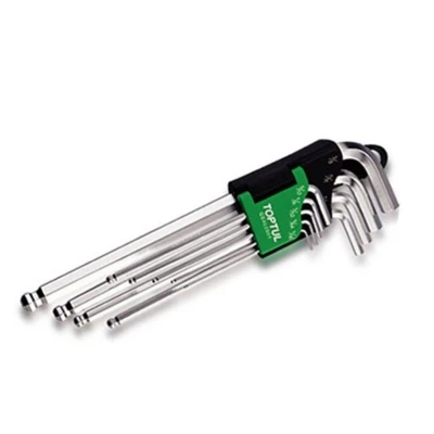 Image de TOPTUL GBAL0901 Ensemble de tournevis coudés 1/16, 1/4, 1/8, 3/16, 3/32, 3/8, 5/16, 5/32, 5/64 Acier chrome vanadium 9