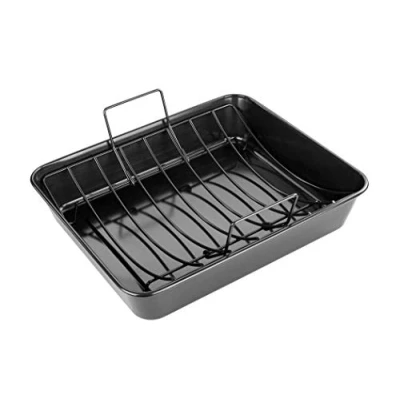 Image de Tala Performance Plat à rôtir Extra Large avec Grille, Calibre Professionnel en Acier au Carbone revêtement Anti adhésif Eclipse Premium 38 cm x 32 7,5