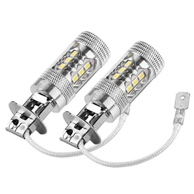 Image de EBTOOLS pour ampoule led H3 100w longue portee 1 paire d&#039;ampoules diurnes blanches brillantes de brouillard la puissance élevée voiture H1 12V 24V 80W 1400LM, alliage d&#039;aluminium