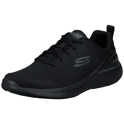 Image de Skechers Homme Bounder 2.0 Nasher Baskets, Bordure Noire en Maille Noire, 39 EU